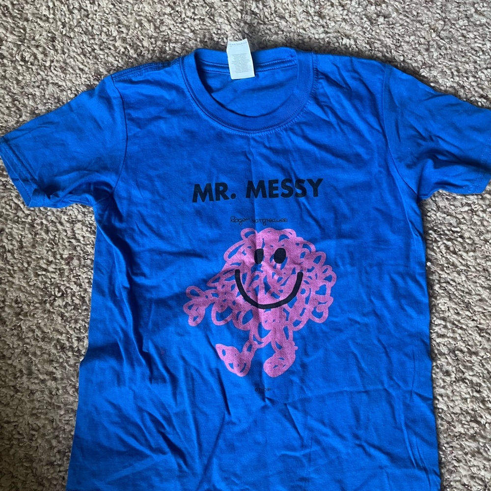 Gildan Blue and Pink Mr. Messy Kids T-Shirt